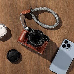 스몰리그 FUJIFILM X-M5용 카메라 가죽 하프 케이스 키트 4879 4880, 1개, 브라운