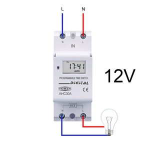 신형 Din 레일 단상 주간 7 일 프로 가능 디지털 타임 스위치 릴레이 타이머 제어 AC 220V 230V 12V 24V 48V 16A, 12V AC DC_15A, 1개