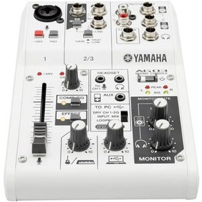 Yamaha AG03 MKII MK2 야마하 루프백 방송 믹서형 오디오인터페이스 오인페, 화이트, AG03:3 채널