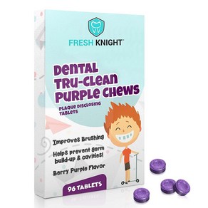 1 Fesh Knight Tu-Clean Puple Chews Plaque Disclosing Tablets 96 Count 3 Month Supply. Plaque Di, 1개, null) 96 Count (Pack