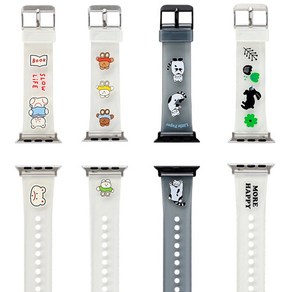 로마네 애플워치 호환 클리어 실리콘 스트랩 ve.2 38-41mm, 랑이