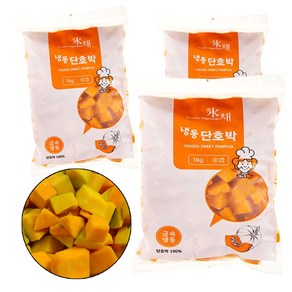 껍질탈피 냉동 단호박 (1kg)죽용, 3개, 1kg