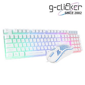 지클릭커 슈퍼히어로 에어 GMK-270 RGB 게이밍 키보드 마우스 세트, 화이트, 지클릭커 GMK-270 합본, 일반형