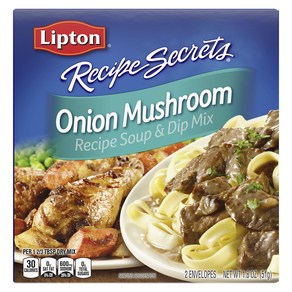 SOUP SECRETS Lipton Recipe Soup and Dip Mix For a 수프의 비밀 Lipton 레시피 수프와 딥 믹스 맛있는 식사를 위한 양파 버섯 좋아하는, 51g, 1개