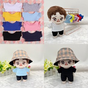 10cm 15cm 20cm 인형옷 이염 방지 용 기본 면티, 15cm 화이트 면티, 1개