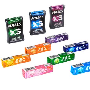 HALLS 호올스 XS 스틱 멘톨 사탕 졸음방지 캔디 10종 택1, 아이스블루 스틱, 1개