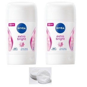 NIVEA 니베아 엑스트라 화이트 데오 스틱 50ML 1통 + 화장솜