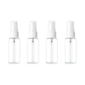 생활만 투명 분무기 스프레이 용기, 투명 화이트스프레이 60ml x 4개 + 라벨, 1세트