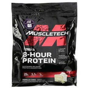 MuscleTech 퍼포먼스 시리즈 Phase8 다단계 8시간 단백질 바닐라 2.09kg(4.60lbs), 1개, 2090g