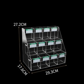 해외 직배송 매장용 필기구 아크릴 계단식 진열대 펜 꽂이 문구점 볼펜 샤프 디스플레이 매대 검수 출고, 1개, C.3단 12칸