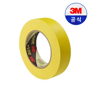 3M 퍼포먼스 마스킹 테이프 301+ 노랑 24mmX55m 1개입 종이 크라프트 도장 도색 페인트 보양, 1개