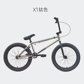 20인치 BMX 자전거 고탄소강 X1 360도 회전, 1. 티타늄 그레이, 1개