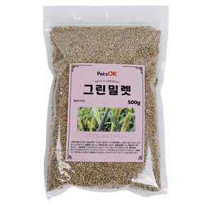 PetsOK 그린밀렛 500g 햄스터 앵무새 핀치 데구 토끼 먹이, 1개