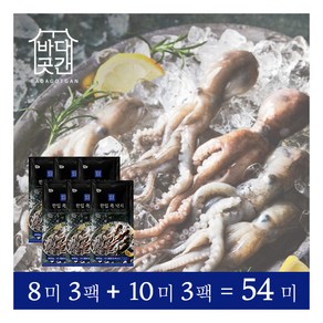 [바다곳간] 한입쏙낙지 총 54미(8미(200g)x3팩+10미(200g)x3팩), 6개, 상세 설명 참조