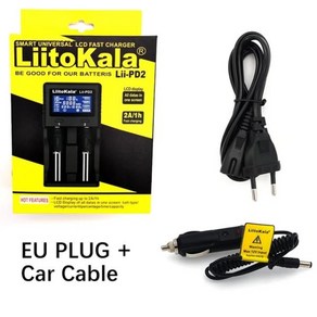 LiitoKala Lii-PD2 배터리 충전기 18650 21700 AA 3.7V/3.2V/1.2V 리튬 NiMH, 02 Lii-PD2 Full set_01 US, 1개