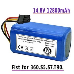 로봇 청소기 배터리 진동 호환(교체) 긴수명 Qihoo 진공 팩 교체 360 S5 S7 T90 14.8v 12800mah, [01] 1pcs battey, 1개