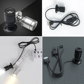 LED 핀조명 USB라이트 스포트라이트 매장 led조명 usb 조명 줄조명 쇼케이스 미니조명 5V, no switch, Pink, White