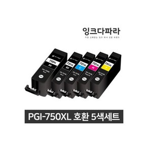 PGI-750XL 호환잉크 5색 세트 캐논 IX6870 IX6770 MG75702490339, 1개