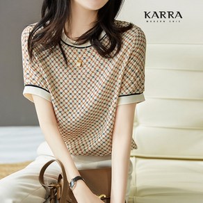 KARRA 클로버배색블라우스_A3F0846