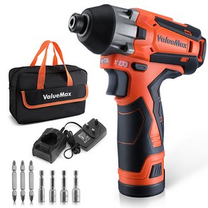 WORKPRO 12V 리튬이온충전식 임팩 스크류 드라이버 가정용 드라이버 100N.m 6.35mm(1/4