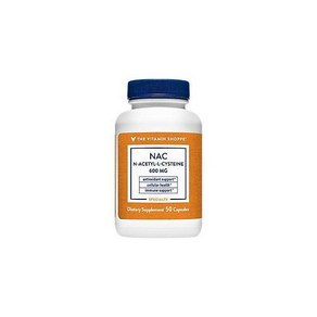 The Vitamin Shoppe 비타민 샵 N아세틸 시스테인 N아세틸L시스테인 전반적인 600MG 50캡슐, 1개, 50정