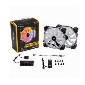 [CORSAIR] HD140 RGB (2PACK/Contolle) [시스템쿨러/140mm], 2개