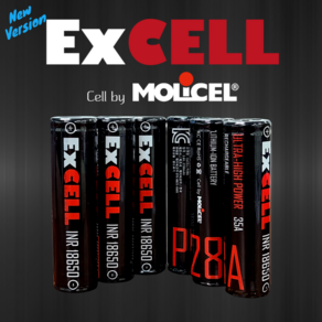 [몰리셀] 고방전 18650 리튬이온배터리 ExCELL P28A (Cell by Molicel)