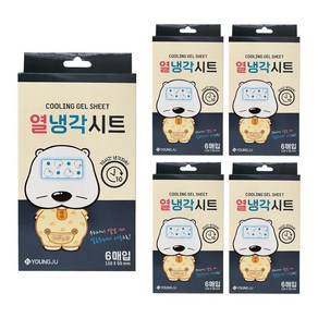 곰탱이 열 냉각시트 어린이용, 6매, 5개