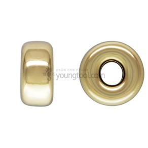 14K 옐로우 민자 론델 6.0 x 3.4 mm 1개입, 단품, 1개