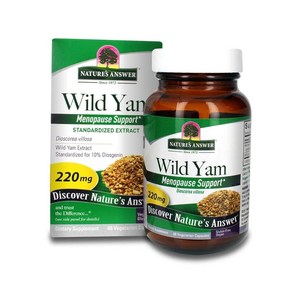 Natues Answe Wild Yam Root 표준화 채식주의자 캡슐 60개, 1개, 60정