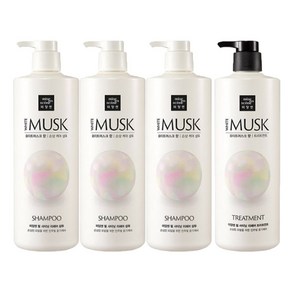 미쟝센 펄 샤이닝 리페어 샴푸 3개 + 트리트먼트 1개 화이트머스크향 1000ml, 1L