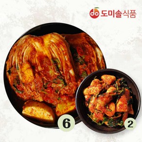 [01/24(금) 오전8시 주문마감]도미솔 박미희 사랑채 포기김치 6kg + 총각김치 2kg (2종 총8kg)