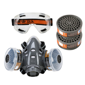 HGG 방독면 방진 마스크 화재용 가스 방연 화생방 산업용 작업 마스크 호흡용 보호구 B(방독면세트+필터박스2), 1개