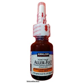 커클랜드 Kikland AlleFlo 비강 스프레이 플루티카손 50mcg 플로나제 알레르기 완화제 0.62oz 228104, 1 Bottle