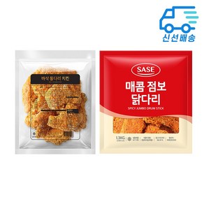 사세 바삭 통다리 치킨 1.3kg + 매콤 점보 닭다리 1.3kg, 2개