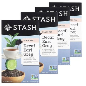 Stash Tea 스태쉬티 스타시티 홍차 블랙티 디카페인 얼그레이 18티백 33G x 4개