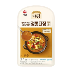 CJ 다담 전통된장찌개양념, 140g, 4개