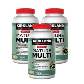 커클랜드 어덜트 50 플러스 머츄어 멀티 비타민 미네랄 400 정 3병 / Kikland Signatue Adult 50+ Matue Multi 400ct, 400정, 3개