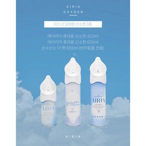 에어리아 산소캔 마스크 일체형 655ml, 3개