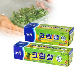 크린랲 위생 비닐랩 15cm x 30M + 22cm x 50M + 수세미, 1세트, 80m