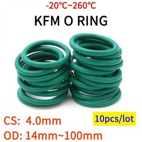 10pcs CS 4.0mm OD 14 ~ 100 mm 녹색 FKM 불소 고무 O 링 씰링 가스켓 절연 오일 고온 저항, [11]OD 23mm ID 15mm, [01]Geen, [01]CS 4.0mm, 10개