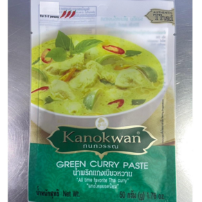 [태국] 카녹완 그린커리 페이스트 / [THAI] KANOKWAN GREEN CURRY PASTE, 50g, 12개