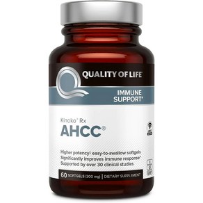 키노코 AHCC 300mg 알파글루칸 표고버섯균사체 소프트젤 60정, 1개