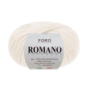 [울클럽] 로마노 50g (Romano) 캐시미어 함유 이태리산 메리노울 고급뜨개실 (캐시미어12%+이태리산메리노울88%), 94 아이보리, 1개
