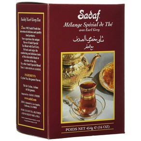 Sadaf Eal Gey Tea Loose Leaf Box 16 oz - Special 사다프 얼그레이 티 루스 리프 박스 16온스 - 스페셜 블렌드 얼그레이 실론 홍차 - 스, 453g, 16개입, 1개