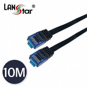 CAT7 UTP 평면 파랑컨넥터 랜케이블 10M 블랙 10974, 1개, 선택없음