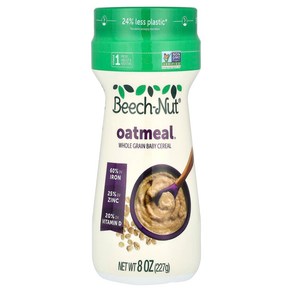 [미국직배]Beech-Nut 오트밀 통곡물 베이비 시리얼 1단계, 1개