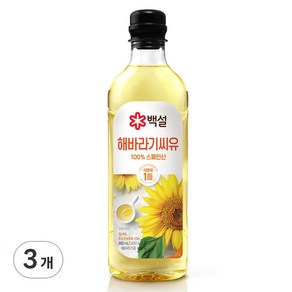 백설 해바라기유, 900ml, 3개