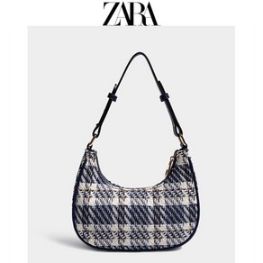 [100% 정품] ZARA 자라 2022봄신상블루체크겨드랑이토트숄더크로스백