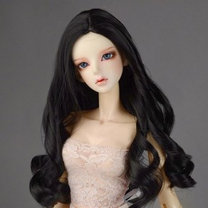 돌모아 구체관절인형 가발 SD 60cm 고열사 가르마 웨이브헤어 블랙 (8-9) Oenna Long Wig (Black)